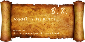 Bogdánffy Kitti névjegykártya